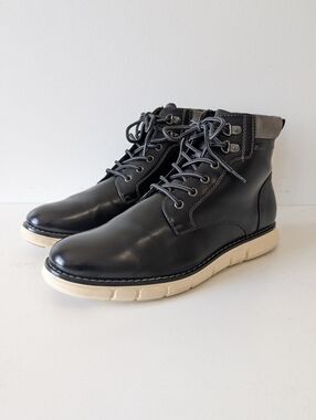 Bruno Marc Dress Casual Black Smooth leather Chukka/Chelsea Boots